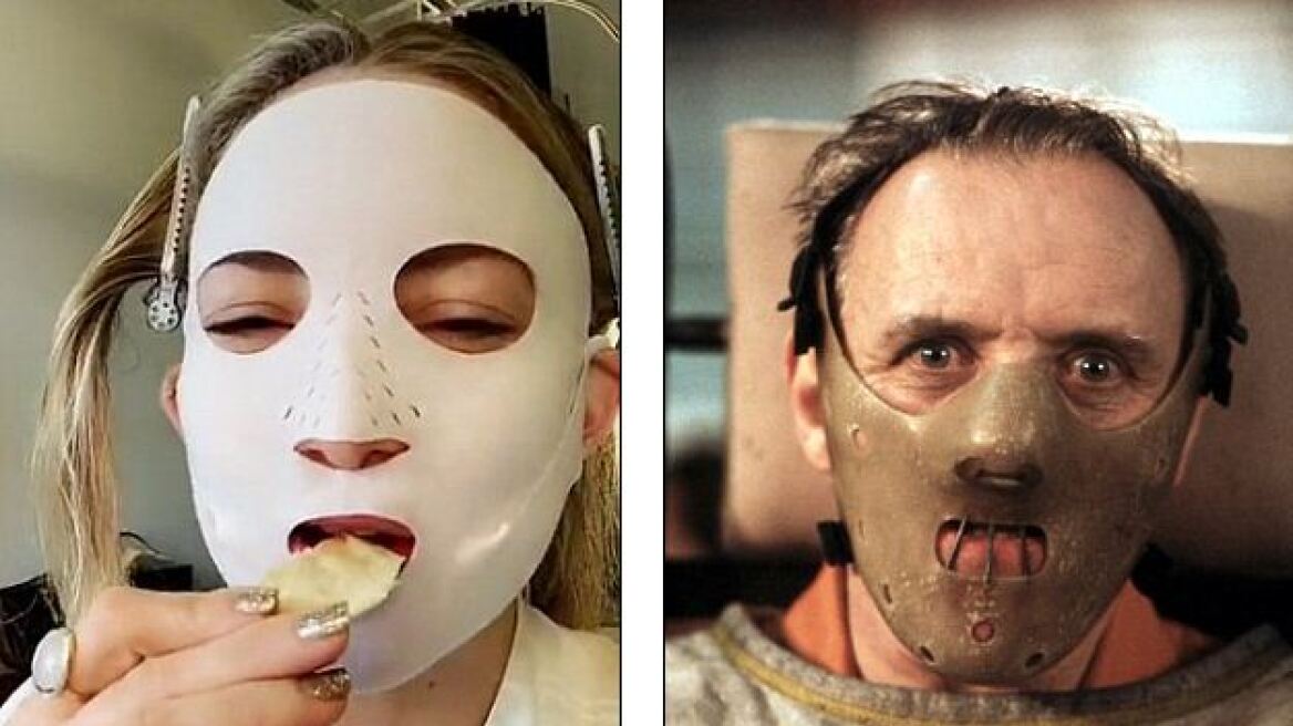 Φωτογραφία: Η Kate Hudson τρώει πατατάκια με μάσκα... «Hannibal Lecter» 
